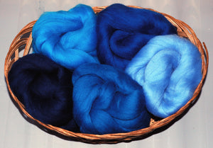 "Blue" Dyed Merino Wool Top Kit (100Grams)