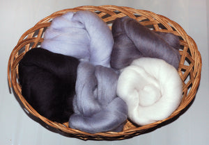 "Grey" Dyed Merino Wool Top Kit (100Grams)