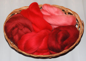 "Red" Dyed Merino Wool Top Kit (100Grams)